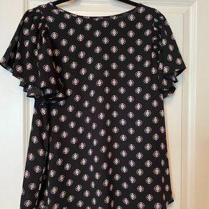 LOFT Short Sleeve Ruffle Blouse